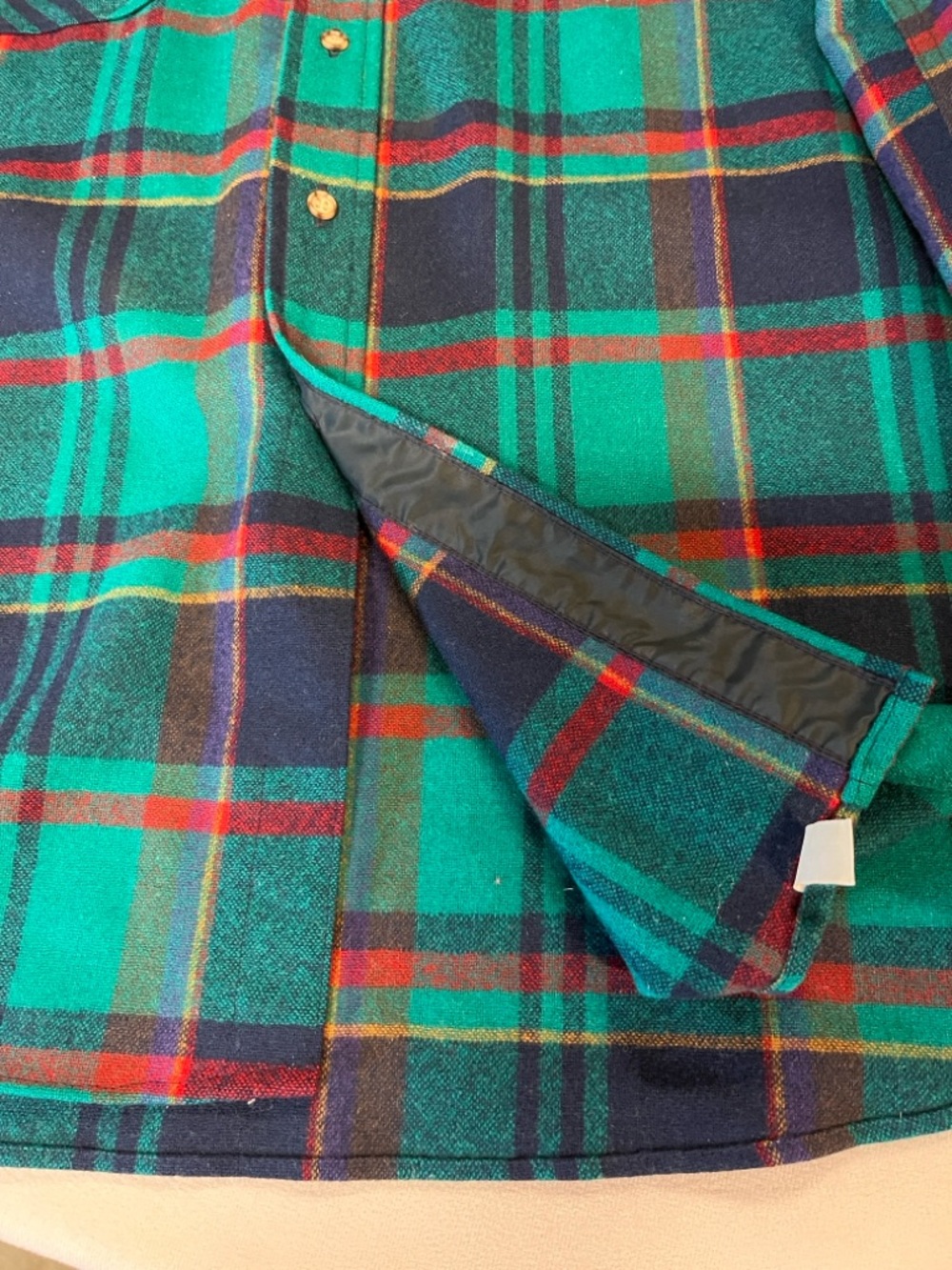 Vintage Pendleton Wool Plaid Button Front Shirt Green purple USA Men’s XL - Picture 8 of 10
